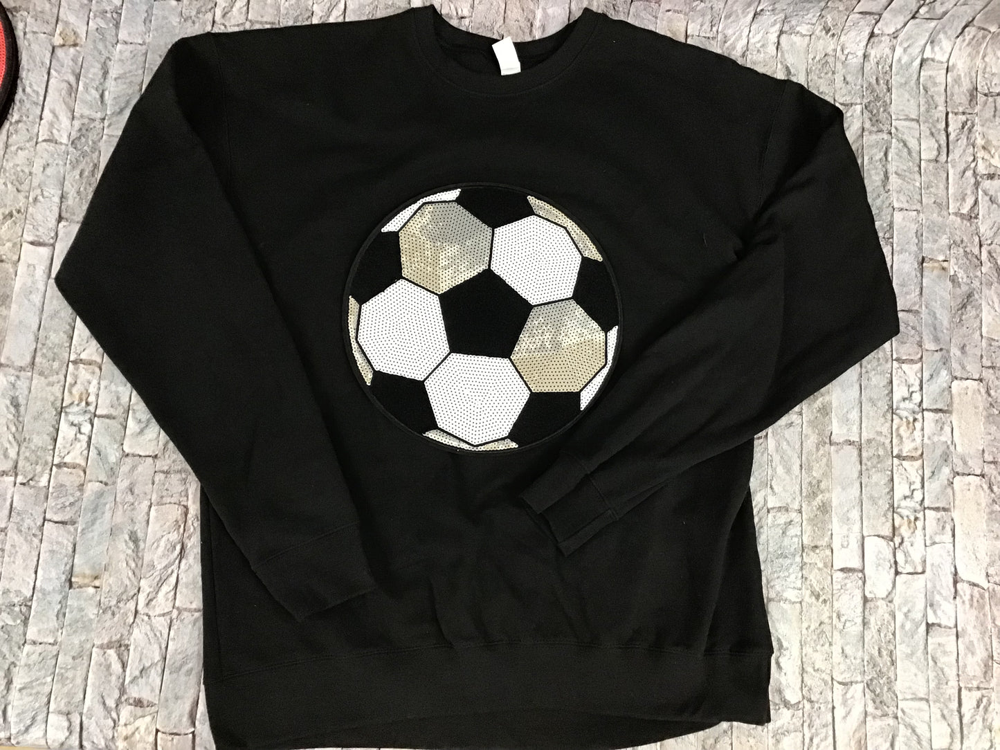 Soccer sequin patch sweatshirt