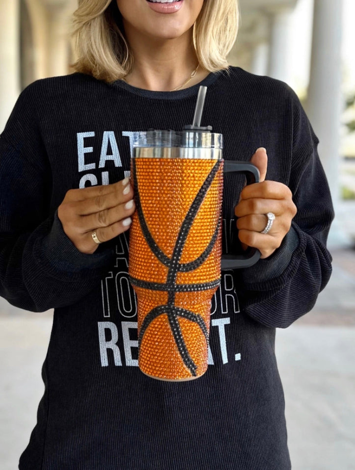 Basketball rhinestone tumbler