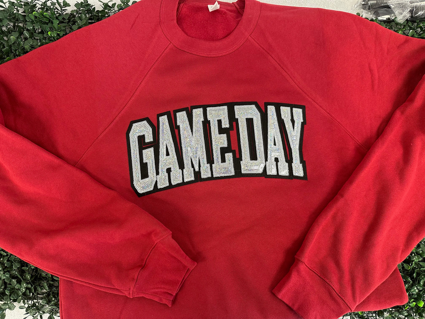 GAMEDAY sequin patch sweatshirt