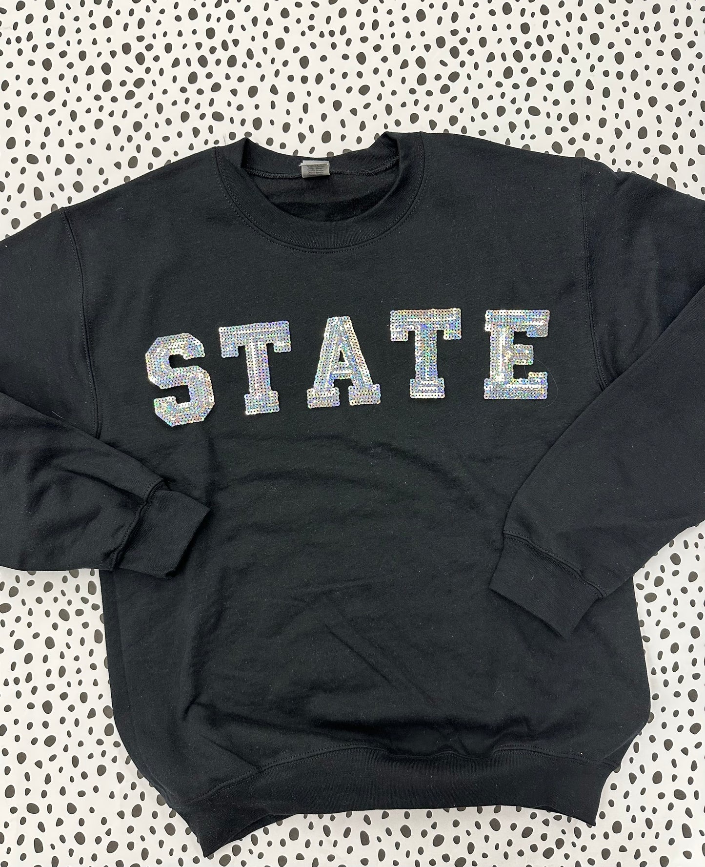 Silver sequin patch sweatshirt