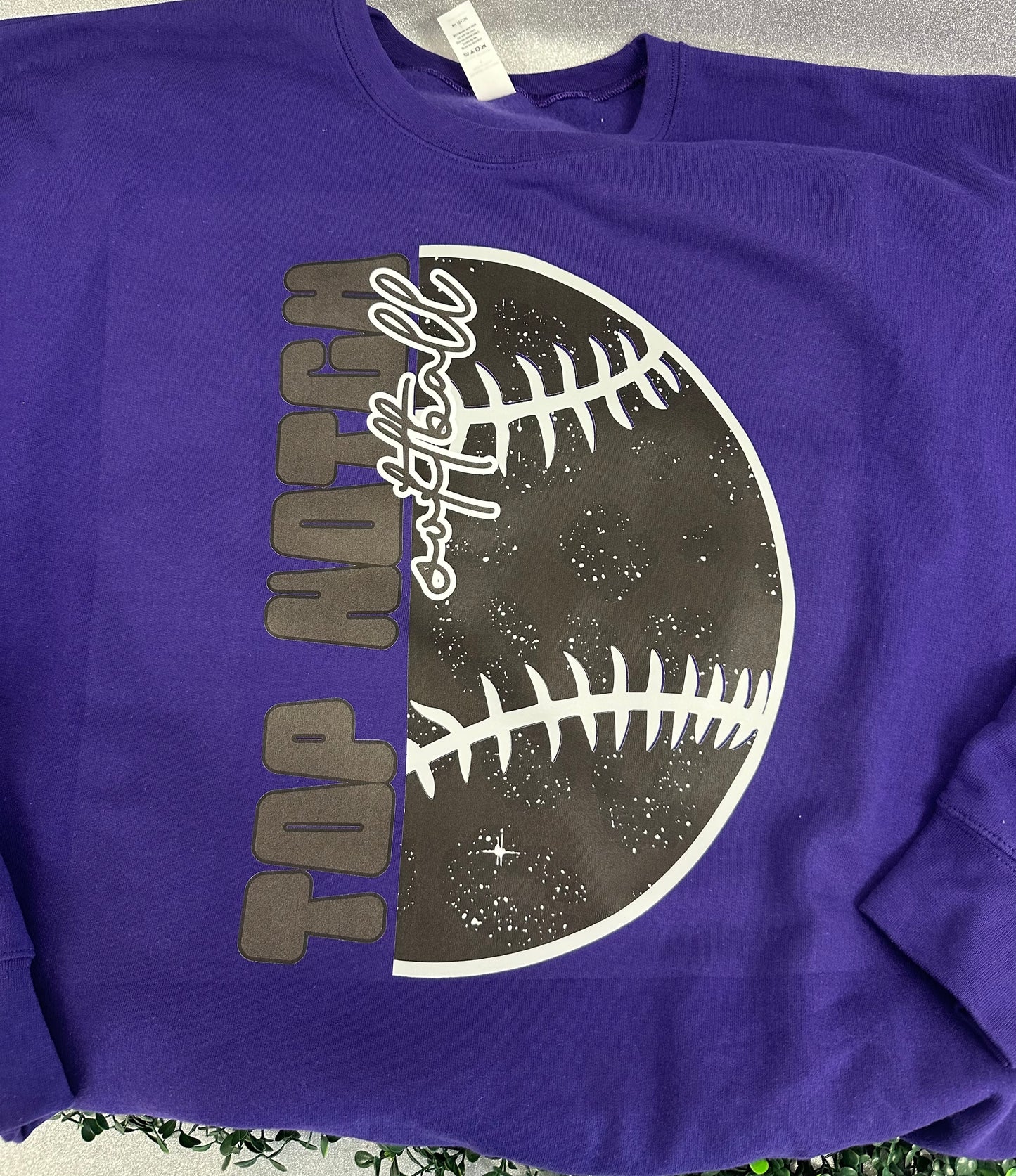 Top Notch softball - black glitter effect