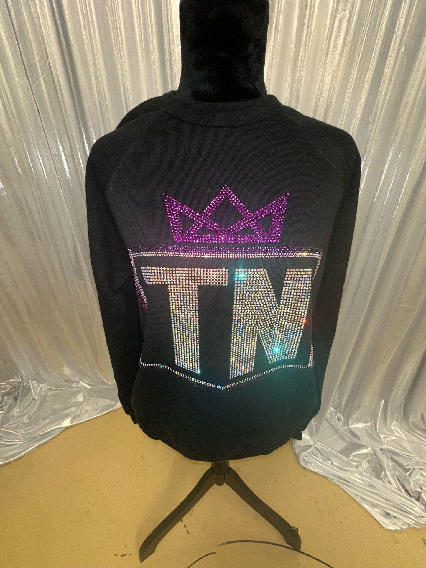 RHINESTONE Top Notch Satin baseball jacket