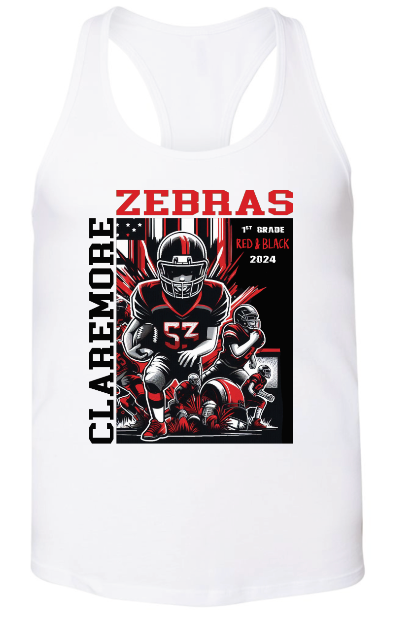 White Claremore 1st grade football tank BLACK