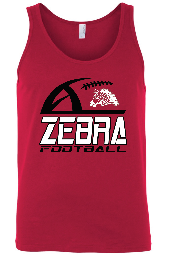 Unisex tank - red Zebra football