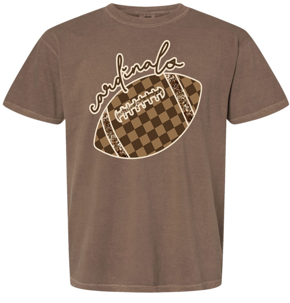 Cardinals football - brown checkered