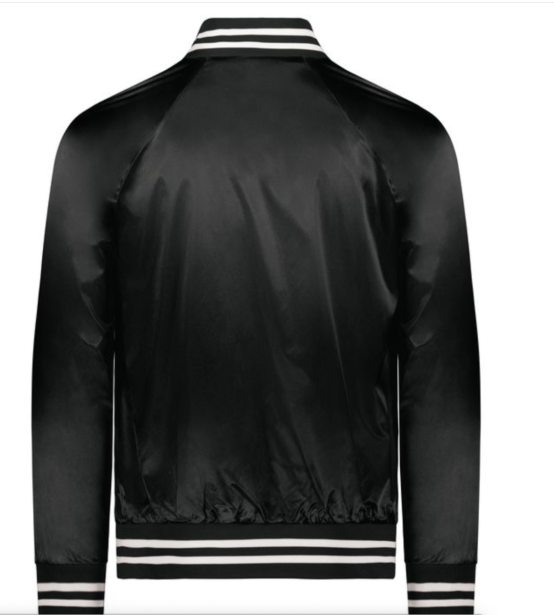 RHINESTONE Top Notch Satin baseball jacket