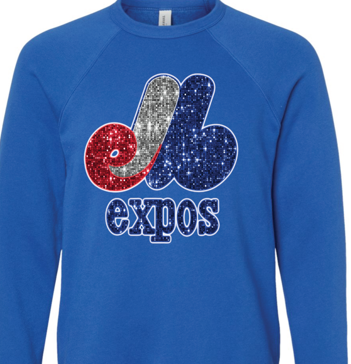 Expos faux sequin logo