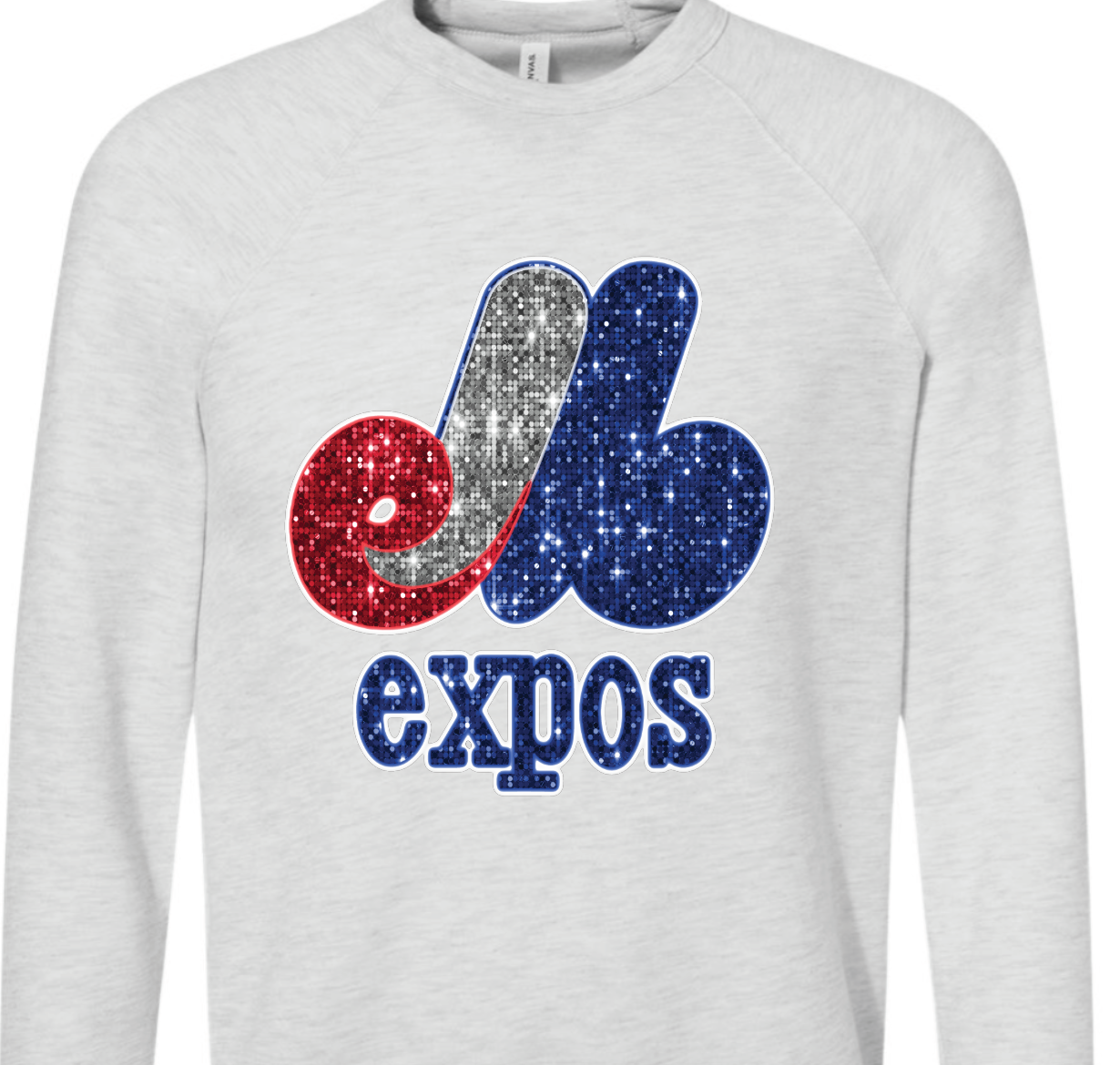 Expos faux sequin logo red/ash