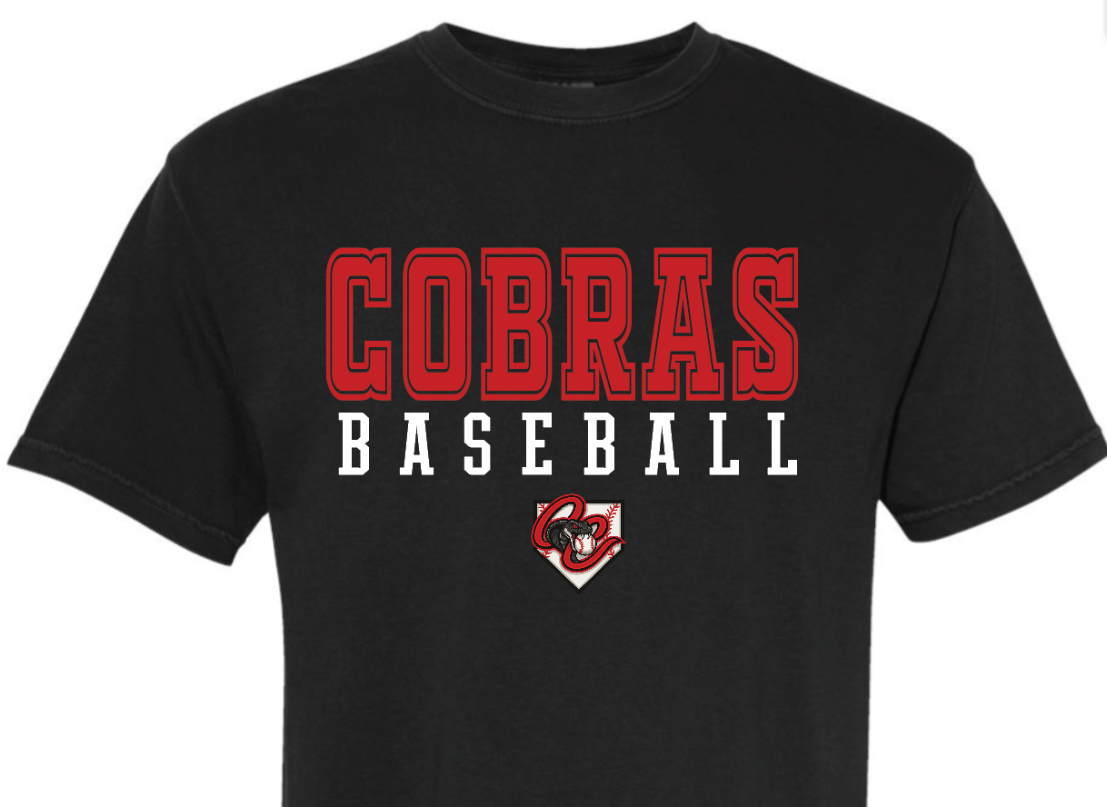 Cobras Baseball with logo - black