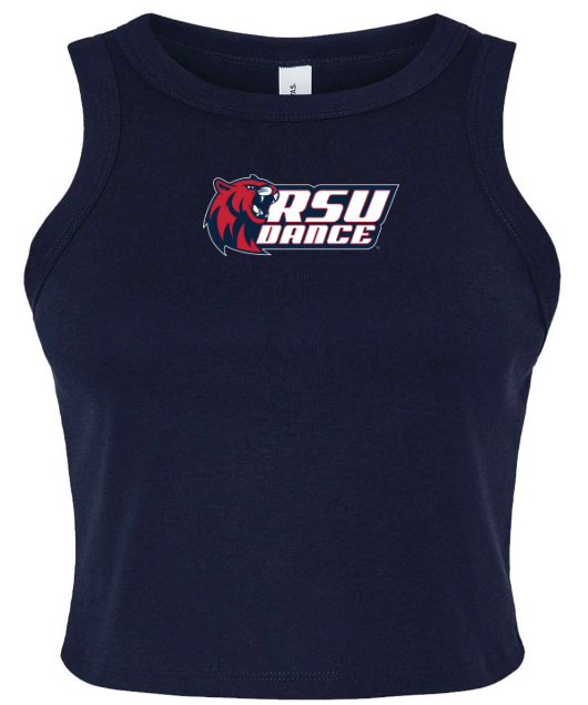 RD - navy ribbed crop tank