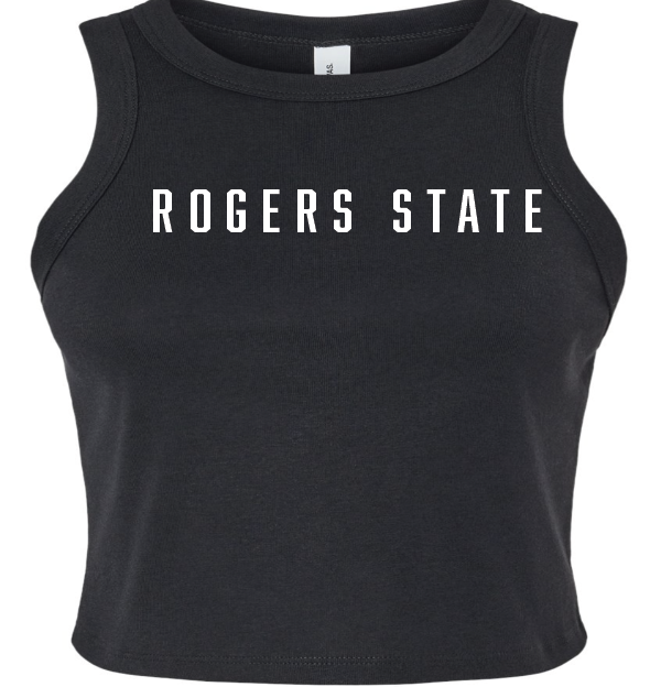 RD - black ribbed crop tank