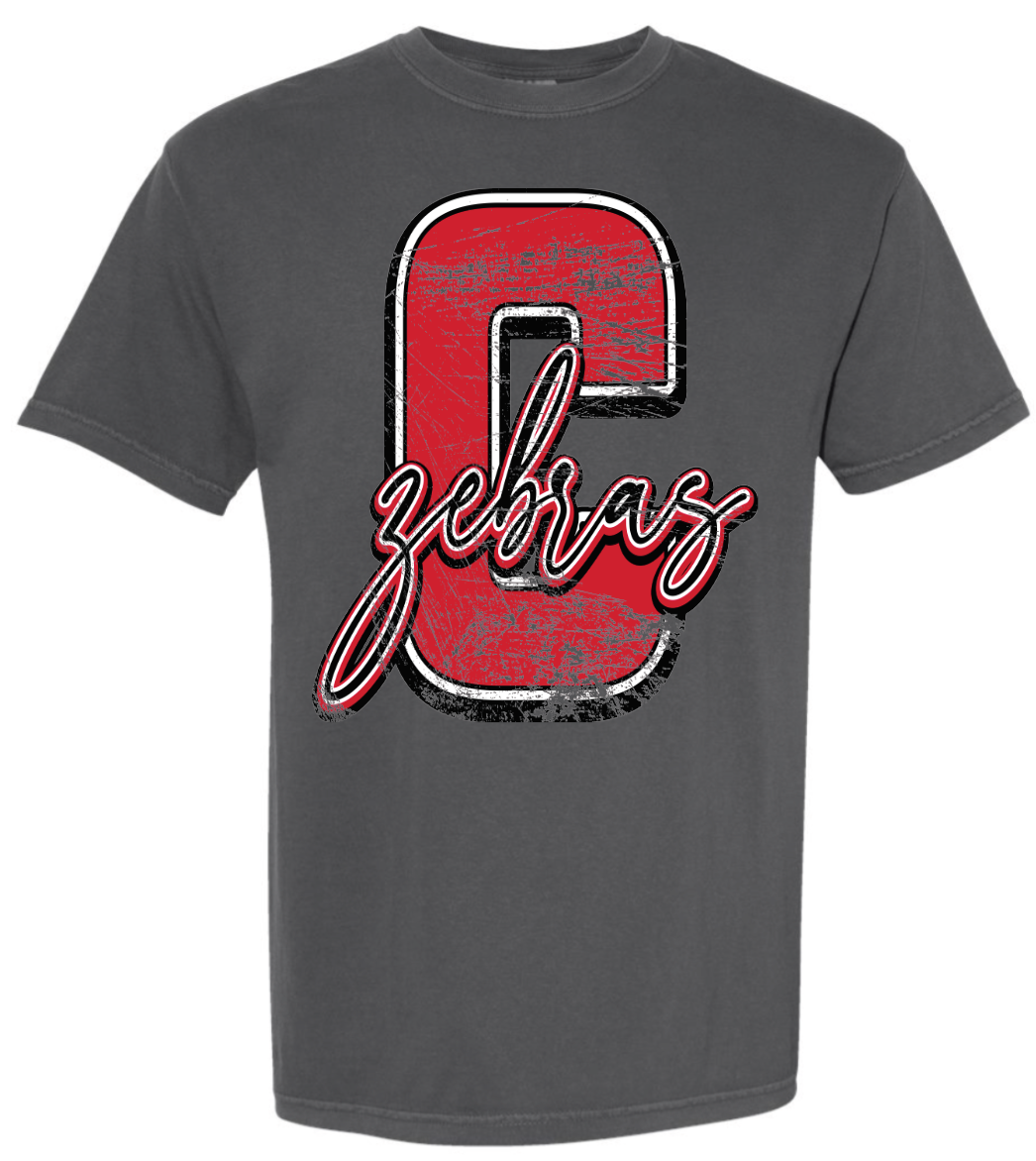 Claremore Zebras retro distressed