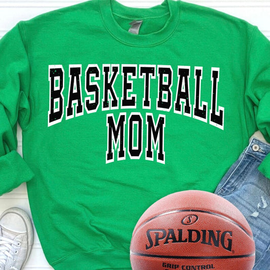 Kelly green basketball mom