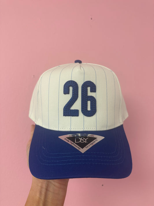 Number Chainstitch embroidered hat
