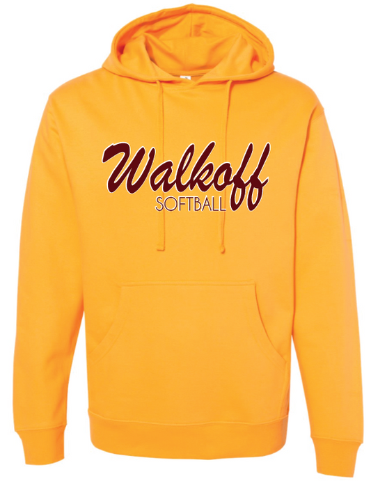 Adult gold hoodie Walkoff logo
