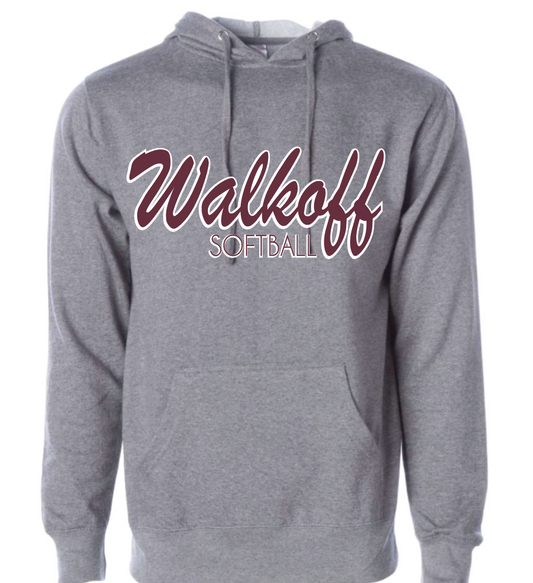 Adult grey hoodie walkoff logo