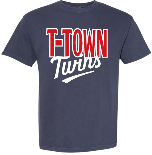 Navy short sleeve t-shirt T-town Twins