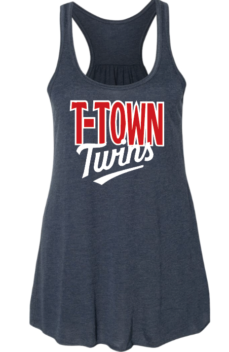 navy flowy racerback t-town twins tank