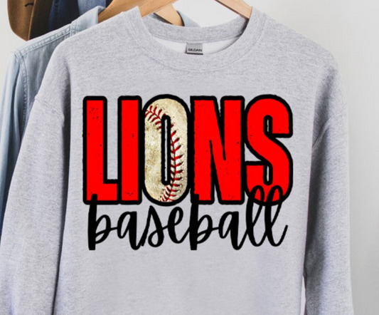 red LIONS baseball O