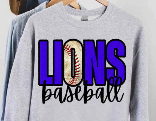 blue LIONS baseball O