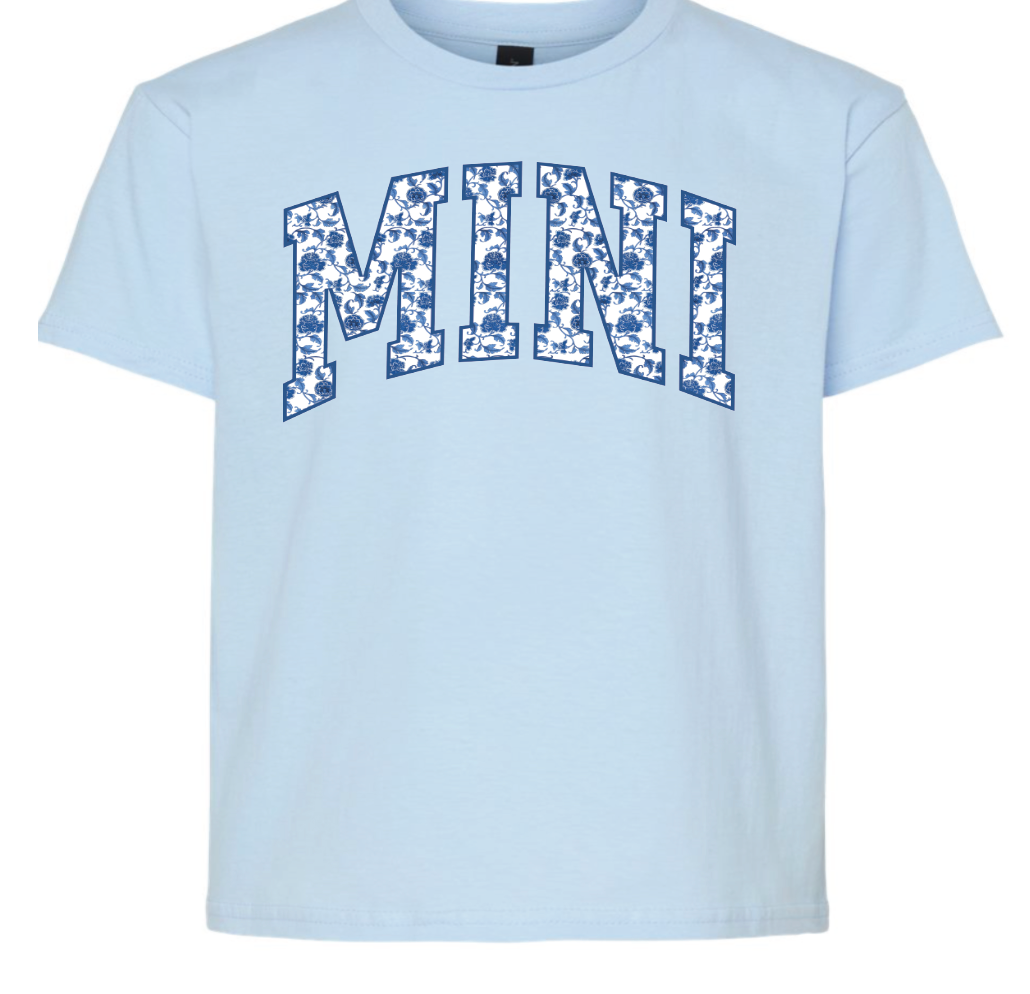 Youth Mini blue chinoserie tee