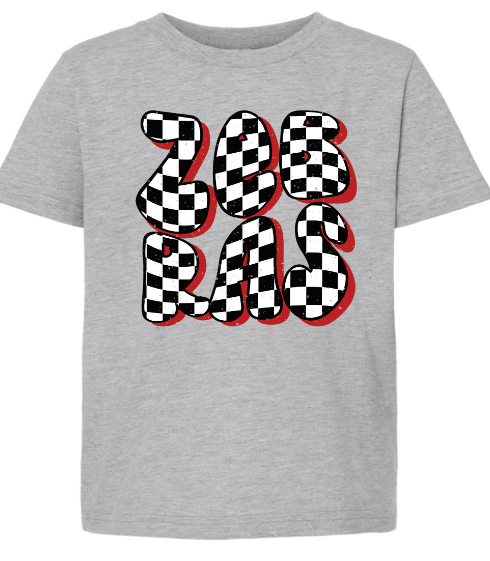 Retro checkered Zebras with red outline