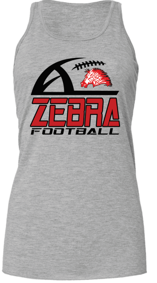 Grey Zebra Football tank