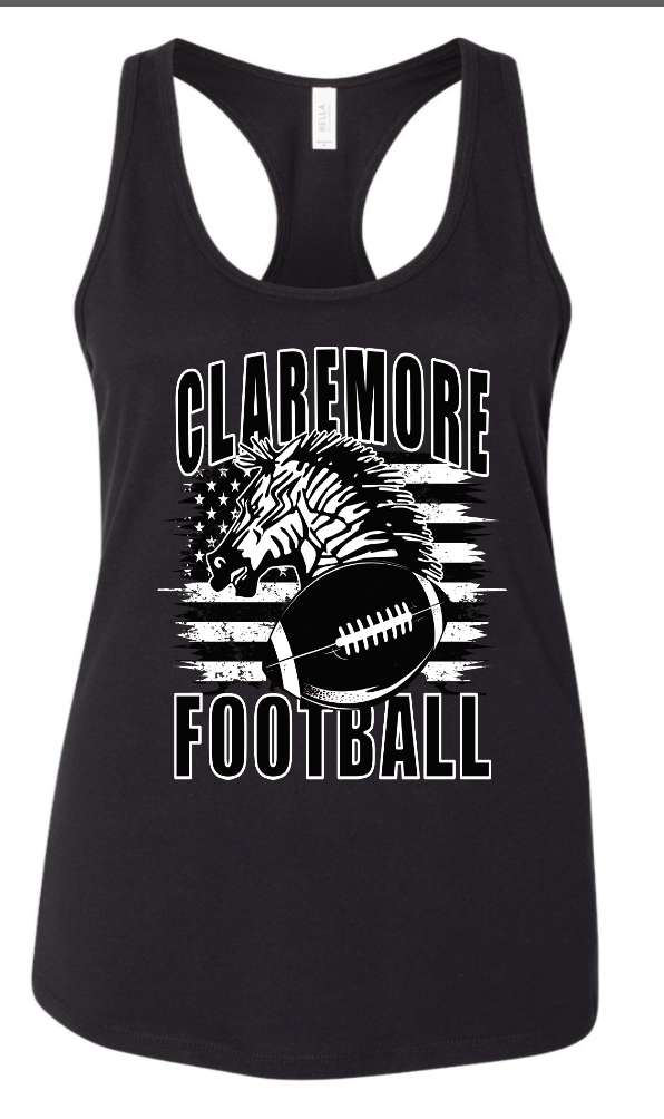 B/W claremore football tank