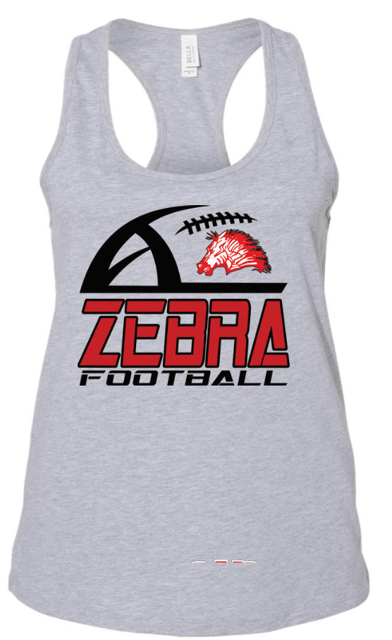 Grey Zebra Football tank