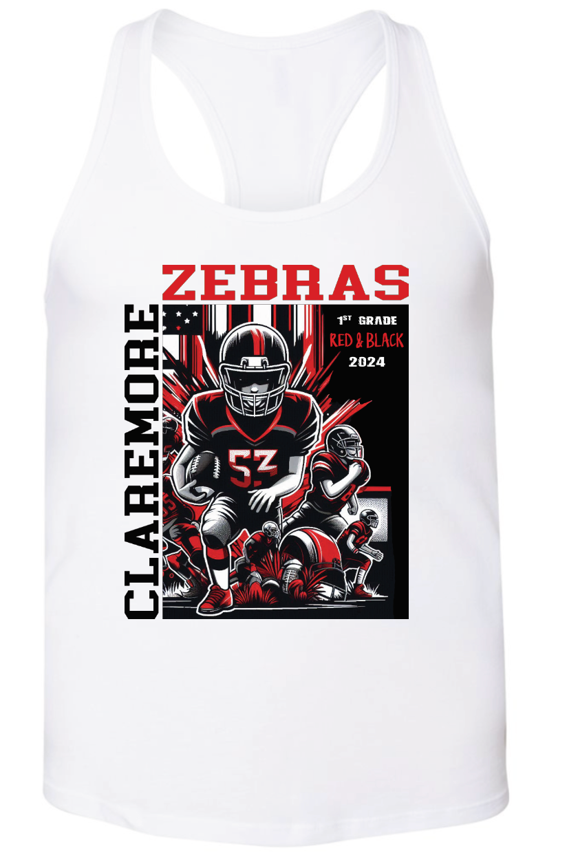 White Claremore 1st grade football tank WHITE