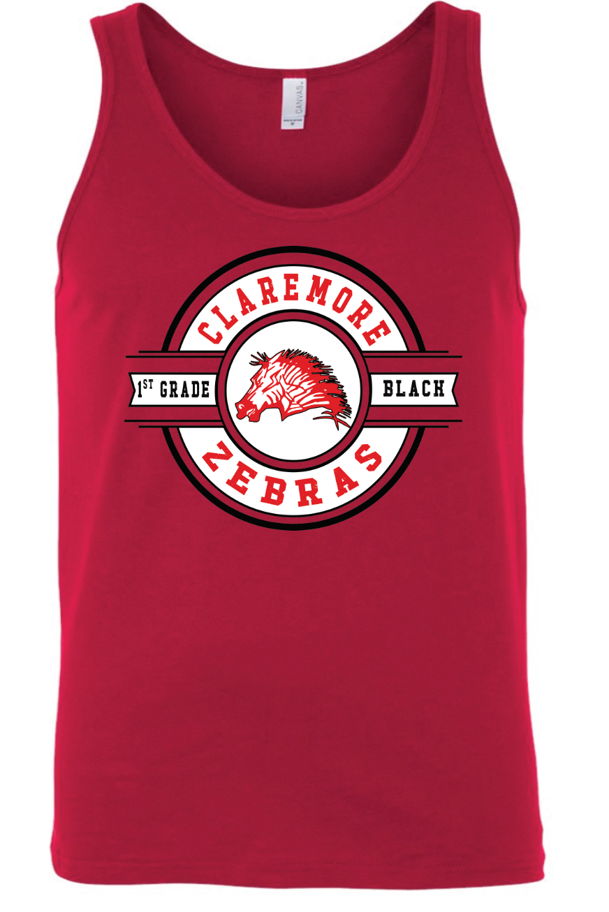 Unisex tank - red 1st grade football - WHITE