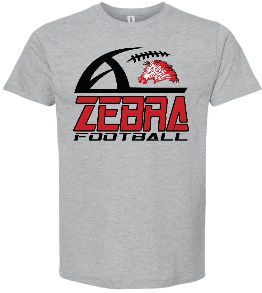 Adult grey Zebra football short sleeve