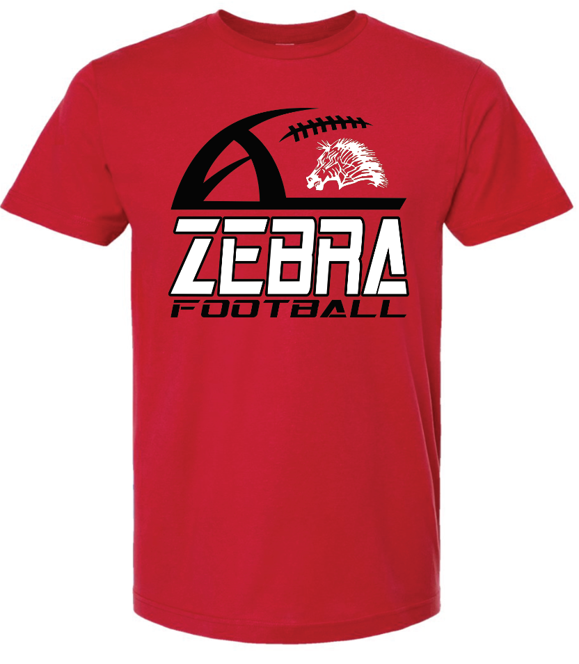 YOUTH red Zebra football short sleeve