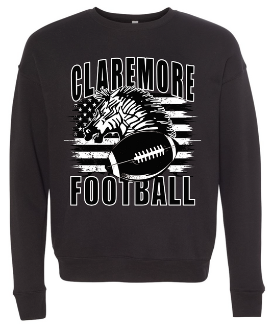 YOUTH b/w Claremore Football sweatshirt