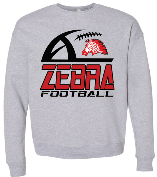 ADULT grey Zebra football sweatshirt