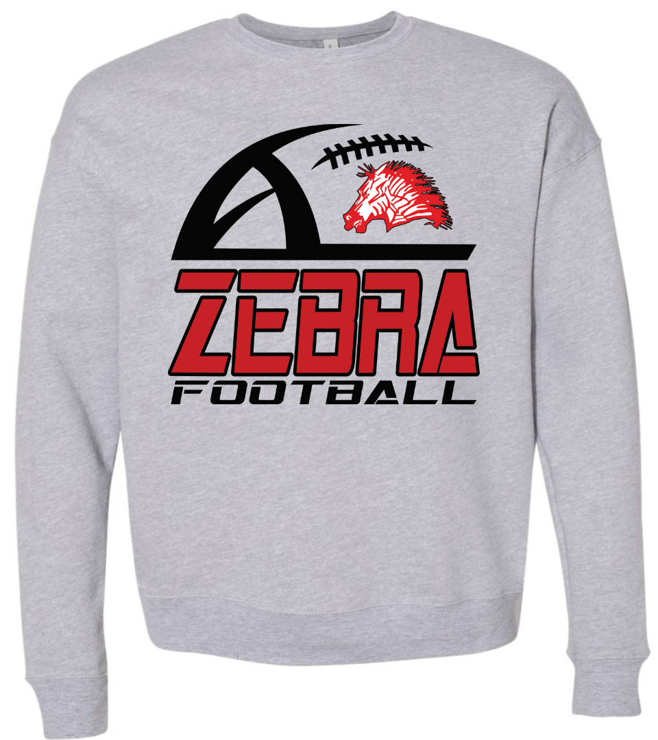 YOUTH grey Zebra Football sweatshirt