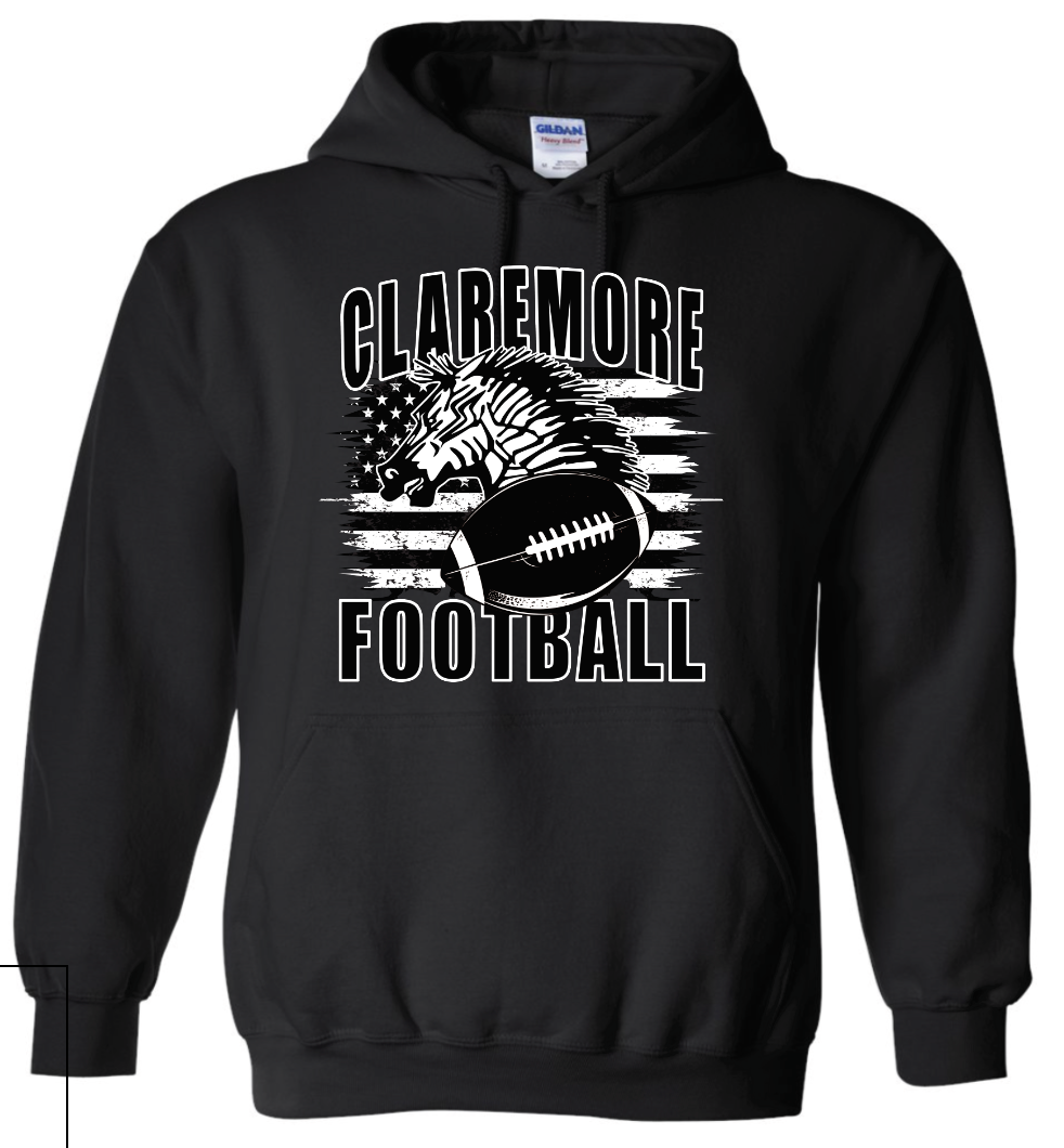 Adult b/w Claremore Zebra hoodie