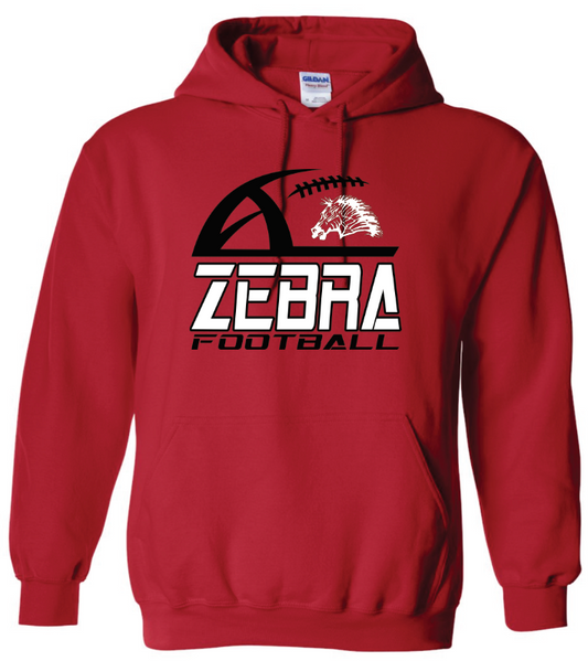 Adult red Zebra football hoodie