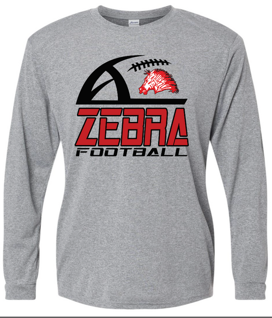 YOUTH grey Zebra football long sleeve