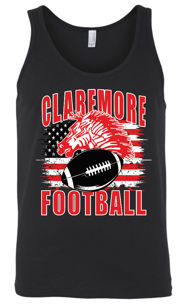 Unisex tank - r/w Claremore Football