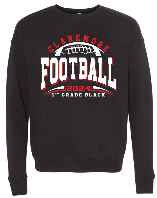 YOUTH Claremore 1st Grade Football sweatshirt - BLACK