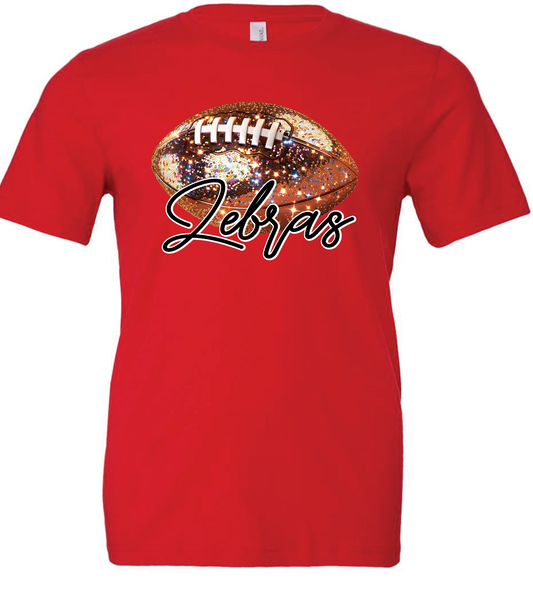 Zebras sequin football t-shirt