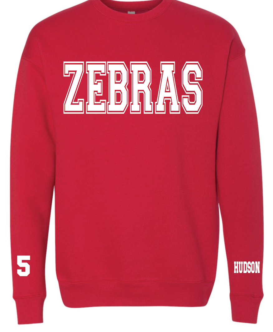 ZEBRAS varsity letters puff sweatshirt