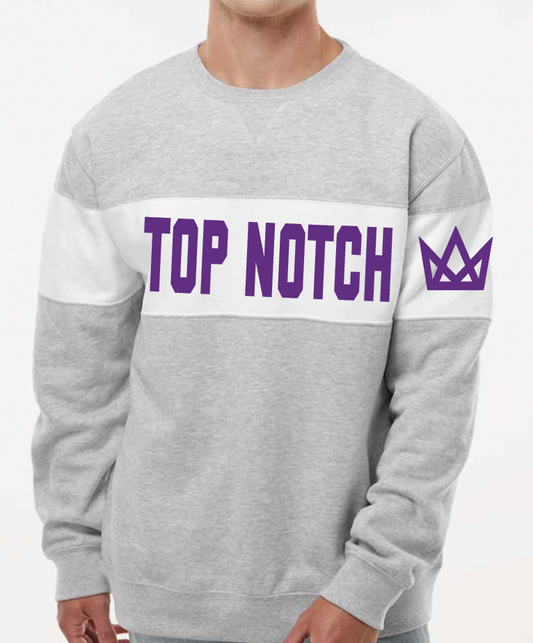 Varsity Block Top Notch with crown on sleeve