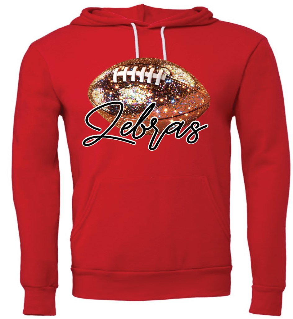 Zebra sequin football hoodie