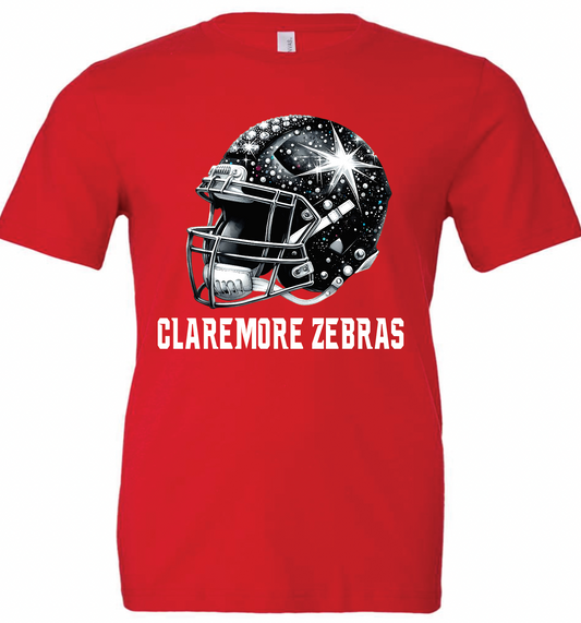 Claremore Zebras Rhinestone helmet