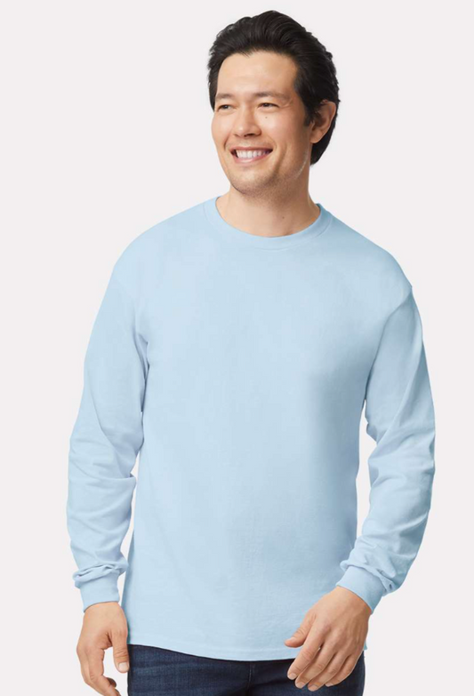 Gildan - Ultra Cotton® Long Sleeve T-Shirt - 2400 Sustainable Style Light Blue