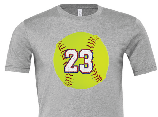 Adult softball with number