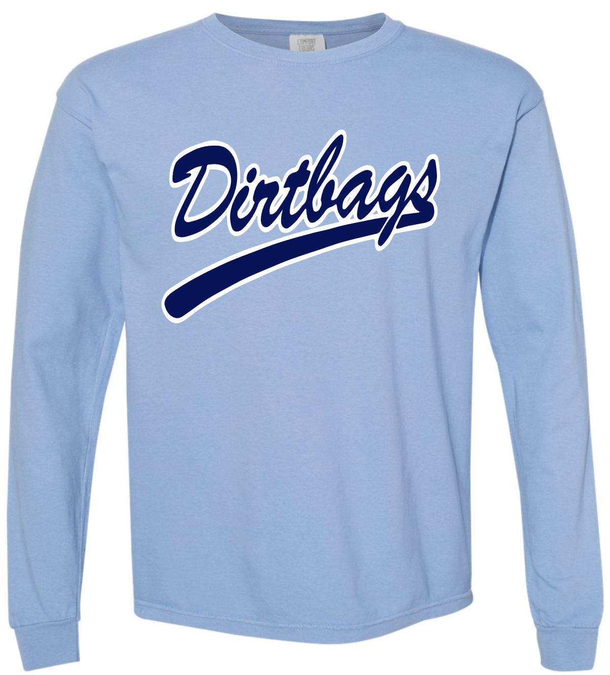 Dirtbags logo - washed denim long sleeve tee