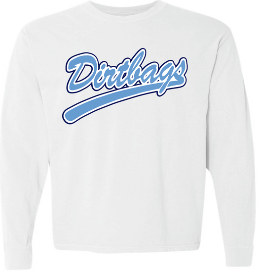 Dirtbags logo - white long sleeve tee